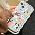 Multifilm Koer Kutsikas Armas Armas Lill Ins Laineline P&otilde;rutuskindel Telefonikate Iphone 13 12 Promax 14 Pro Max 11 Pehme Silikoonist Kate For iphone 12promax