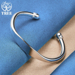 925 naelsterlingit h&otilde;bedast kahekordse helmestega manseti k&auml;ev&otilde;ruga k&auml;ev&otilde;ru ehted