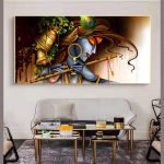Retro Hindu God Premium seinal&otilde;uendimaal Lord Krishna plakatid ja tr&uuml;kised Hinduismi seinakunst elutoa kaunistamiseks 20cm&times;40cm NoFrame