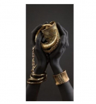 Must k&auml;si kuldsete ehetega l&otilde;uendimaalid plakatid ja tr&uuml;kised Aafrika kunst Kaasaegsed pildid Kodu seinakaunistus Taust Seinakaunistus 20x40cm