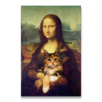 Mona Lisa ja kassikunst l&otilde;uendi maalimine plakat ja prinditud seinapildid magamistoa elutuppa Dekoratiivne pilt Koduseina sisekujundus raamita 21*30cm