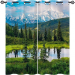 Metsa kose kardinad magamistoa jaoks Looduslik maastik 3D-prinditud kardinad M&auml;evooluakna kardin elutuba 2 paneeli W66 X H160cm X 2