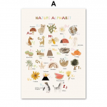 Multifilm Kaelkirjak Karu Sebra Laisk Puu Loodus T&auml;hestik Kunst L&otilde;uend Maali P&otilde;hjamaade Plakatid Prindid Seinapildid Lastetoa sisekujundus Ilma raamita 21*30cm