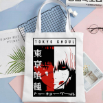 tokyo ghoul Kaneki Ken ostukott puuvillane k&auml;ekott ostja bolsa toidupoed bolsas de tela kott v&otilde;rk bolsa compra sac cabas riidest kott 24*26cm