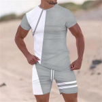 Meeste riided T-s&auml;rgid, kost&uuml;&uuml;mid, dressid, v&auml;rvi plokk, kaelus, &otilde;ues, t&auml;nava l&uuml;hikeste varrukatega, 2tk, r&otilde;ivad, kevad ja suvi XXL