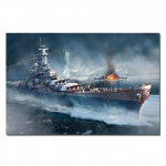 World of Warships Bismarck Battleship Painting Canvas Plakatid HD Prinditud Seina Kunstipildid Kaasaegne elutuba Kodukaunistus 60X90cm Unframed