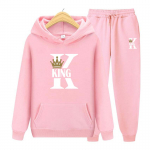 Naiste kapuutsi komplekt S&uuml;gistalvised kapuutsid+p&uuml;ksid Kaheosaline komplekt tr&uuml;kkimine Naiste kapuutsid dressid Jooksup&uuml;ksid paksud soojad riided 3XL