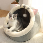 Sweet Cat Bed Soe Lemmikloomakorv Hubane Kitten Lamamistool padi Kassimaja Telk V&auml;ga pehme hall
