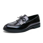 Mood Tutt vabaaja nahast kingad Meeste Slip On Loafers Briti stiilis Brogue kingad Meeste Yuppie pidulik nahast meeste kleit kingad 38 must