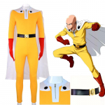 Anime ONE PUNCH-MAN Superkangelane Saitama Cosplay Neutraalne Halloweeni Karnevali Kombinesoon Kost&uuml;&uuml;mid koos Keepi Pika Mantli &Uuml;likonnaga L