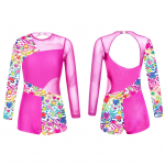 Lapsed, t&uuml;drukud, sportlikud v&otilde;imlemistrikood, tants Unitard lilleline pikkade varrukatega body, l&uuml;hikesed p&uuml;ksid kombinesoon 5-6 Years