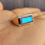 925 Sterling h&otilde;bes&otilde;rmus, naturaalne sinine toretsev labradoriit kalliskivist s&otilde;rmus, Statement s&otilde;rmus, h&otilde;bedane s&otilde;rmus, kihlas&otilde;rmus, j&otilde;ulukink 6