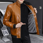 S&uuml;gisel ja talvel uued nahkriided meestele Korea versioon Slim Fit Trend Youth Pi Shuai vabaaja Palus soe nahkmantel M