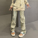 Harajuku sirge s&auml;&auml;rega teksad Naiste &uuml;lisuured kottis teksad Korea t&auml;navar&otilde;ivad Hip Hop k&otilde;rge v&ouml;&ouml;kohaga teksap&uuml;ksid vabaaja teksap&uuml;ksid t&uuml;drukutele S khaki