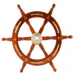 Puidust laevaratta sein ja piraatkaunistused Pirate Rustic Captain meres&otilde;idustiilis kaptenipaadi ratas 38.1 cm