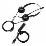 Side USB-peakomplekt Arvuti PC-peakomplekt Kerged juhtmega m&auml;nguk&otilde;rvaklapid m&uuml;rasummutava HD-mikrofoniga must