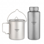 TOMSHOO 700 ml titaanist veepudel, kerge, lekkekindel sportlik veepudel 750 ml riputamisega 700ml bottle & 750ml pot