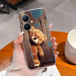 Korpus Vivo V11 V27 V21e V15 V17 V20 V19 S16e tagakaas Cute Fashion Bear Pehme silikoon TPU p&otilde;rutuskindel l&auml;bipaistev kukkumisvastane kest Vivo kaitseraua jaoks Vivo iQOO Neo3