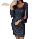 Kleit Sequins Glitter Mini Glitter Naiste kleit tutvumiseks 2XL must