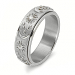 Star Moon Sun p&ouml;&ouml;rlev titaanist terass&otilde;rmus Unisex Bohemian Relief &auml;revuse ehted aksessuaarid 9
