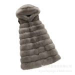 Karusnahast Uus Korea v&auml;ljaanne karusnahast vest naiste kunstrebane juustega moodne kapuutsiga s&auml;rk S