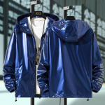 Kevad-s&uuml;gis Plus Size Oversize jope Naiste riided Kapuutsiga T&otilde;mblukuga Bomber Joped &Uuml;ler&otilde;ivad Harajuku Tuulejope 3XL sinine