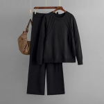 Casual retro kootud Twist sviiter naiste laia s&auml;&auml;rega p&uuml;ksid &uuml;likonnad s&uuml;gistalvise sooja naiste kampsun dressid 2/kaheosaline komplektid One Size