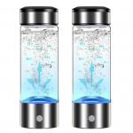 400-450ML 2 tk veetass l&auml;bipaistev USB taaslaetav kiire elektrol&uuml;&uuml;s Vesinikurikas vesinik veepudel vee ionisaator masin vesinik kuldne