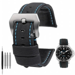 22mm 24mm 26mm nailonist tekstuuriga nahast kellarihm Panerai jaoks PAM01661 441 Marina kellarihm must sinine joon kellatarvikud Black blue silver 22mm