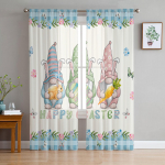 Lihav&otilde;ttej&auml;nku k&auml;&auml;busmuna lilledega t&uuml;llkardinad elutuppa magamistuppa Voile l&auml;bipaistev kardinakna kodukaunistuseks kardinad 135W x 114H(cm)