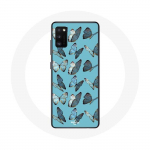 &Uuml;mbris Samsung galaxy S20 Butterflies jaoks Sinine taust