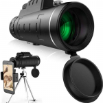 Kaasaskantav teleskoop 40x60 Military HD Professionaalne monokulaarne suumbinoklid &Ouml;ine optiline skoop Big Vision teleskoop must