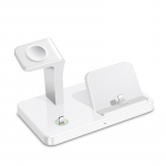 3-&uuml;hes juhtmevaba laadija aluse dokk Apple Watchi 9 8 Airpods Pro jaoks mitme seadme kiirlaadimisjaam iPhone'i jaoks 14 13 12 11 must