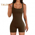 Naiste suvine body ruudukujuline kael, varrukateta k&otilde;hn, elastne v&ouml;&ouml;koht seljata &uuml;hev&auml;rviline pehme hingav daami jooga spordim&auml;ng S valge