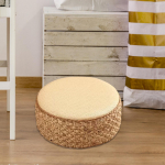 Rotangist istmepadi Tatami Mugav &uuml;mmargune k&auml;sitsi valmistatud pouf matt Beige