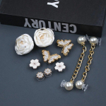 Kingav&otilde;lu isetegemise n&ouml;&ouml;pn&otilde;elad White Rose Butterfly Teemantkett Kaunistuslukk Hole Kingade jaoks Amulettide komplekt Aksessuaarid Lapsed Poiss T&uuml;drukutele Kingitus