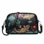 Kvaliteetne nahast k&auml;ekott Luksuslik disainer Retro etnilises stiilis 3D prinditud &otilde;lakott Moodne diagonaalne risti tasku telefonikott