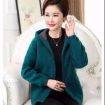 Talvine naiste Polar fliisist jakk Paks lahtine fliisist kapuutsiga l&uuml;hike lukuga jakk, mis sobib noortele ja keskealistele naistele XXXXL punane