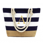 V&auml;rviline reisikott, triibuline kirjatr&uuml;kk, t&otilde;mblukk, mitu taskut, suur mahutavus rannatoidukaubad M sinine