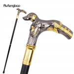 Kuldne Must Koera K&auml;epide Luksuslik Muster Jalutuskepp Peo Mood Jalutuskepp Dekoratiivne Cospaly Kepp Nupp Piiskopisau 90cm