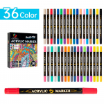 36-pakendilised akr&uuml;&uuml;lv&auml;rvi markerid, erksad v&auml;rvid, kahe otsaga kiiresti kuivavad, mittetoksilised, t&auml;iskasvanud lastele 24 colors mitmev&auml;rviline
