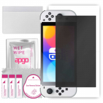 apgo Hydrogel Privacy Matte Screen Protector for Nintendo Switch Oled, Anti Spy, Hydrogel Film, Flexible, Soft TPU with positioning layer easy install