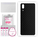 apgo Protective Skin Sticker for the back compatible with Huawei P20, Wrap Film, Foil, Vinyl - Pattern Carbon Black