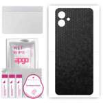 apgo Protective Skin Sticker for the back compatible with Samsung Galaxy F04, Wrap Film, Foil, Vinyl - Pattern Black Honeycomb