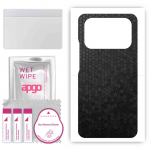 apgo Protective Skin Sticker for the back compatible with Xiaomi Mi 11 Ultra, Wrap Film, Foil, Vinyl - Pattern Black Honeycomb