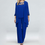 Pruudiema p&uuml;kskost&uuml;&uuml;mid, 3 tk naiste pulmar&otilde;ivaste komplekt, suures suuruses &scaron;ifoonist &otilde;htukleit 3XL sinine