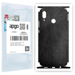 apgo Protective Skin Sticker for the back+sides compatible with Huawei nova 3, Full Wrap Film, Foil, Vinyl - Pattern Black Leather