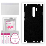 apgo Protective Skin Sticker for the back+sides compatible with Xiaomi Redmi Note 8 Pro, Full Wrap Film, Foil, Vinyl - Pattern Matte Black