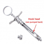 1 komplekt hambaravi s&uuml;stimiss&uuml;stla konkspeaga terava peaga roostevabast terasest hambaravi aspireeriv s&uuml;stal, 1,8 ml kirurgiline instrument Hook head h&otilde;be