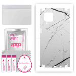 apgo Protective Skin Sticker for the back+sides compatible with Samsung Galaxy M62, Full Wrap Film, Foil, Vinyl - Pattern White Marble